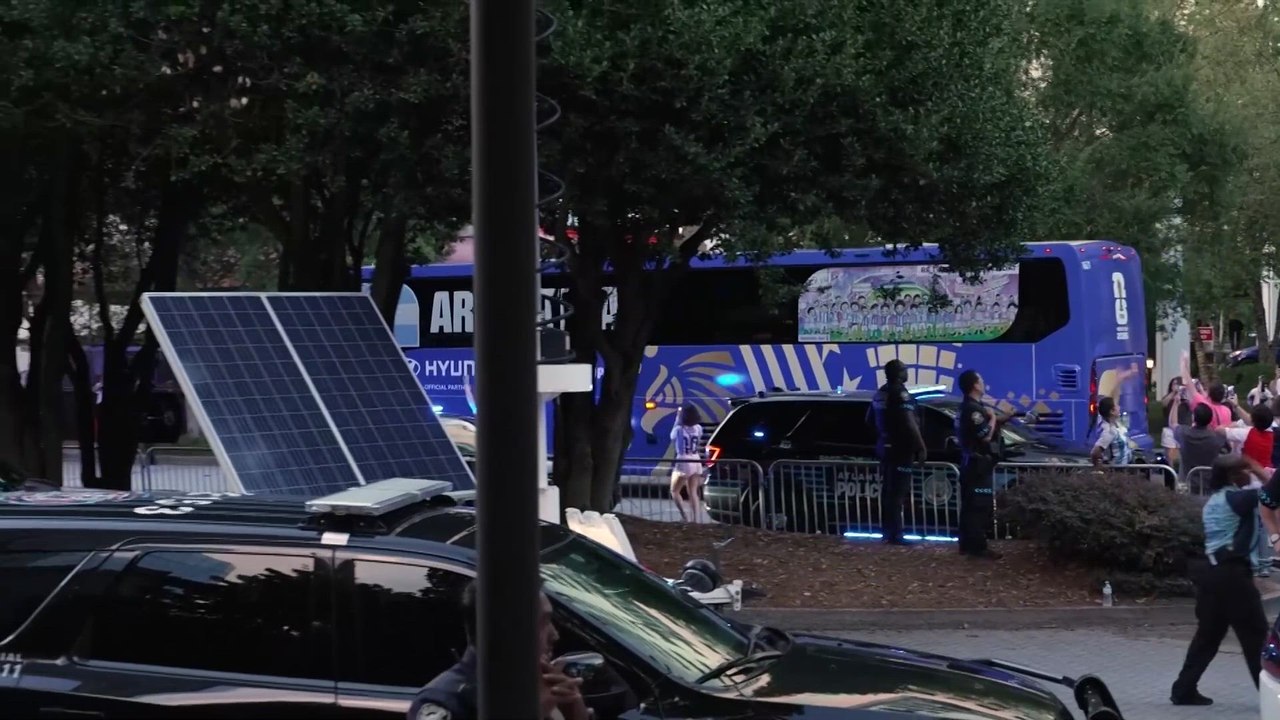 Messi and Argentina return to hotel after semi win over England