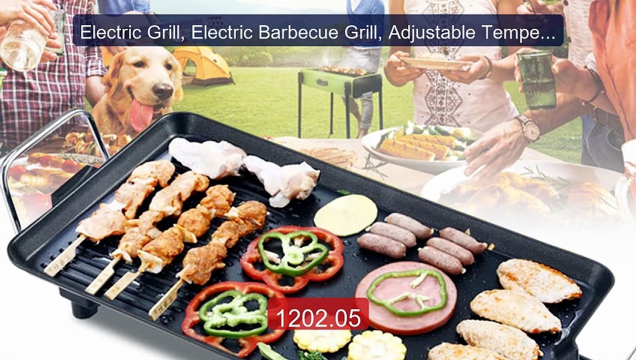 Electric Grill, Electric Barbecue Grill, Adjust...