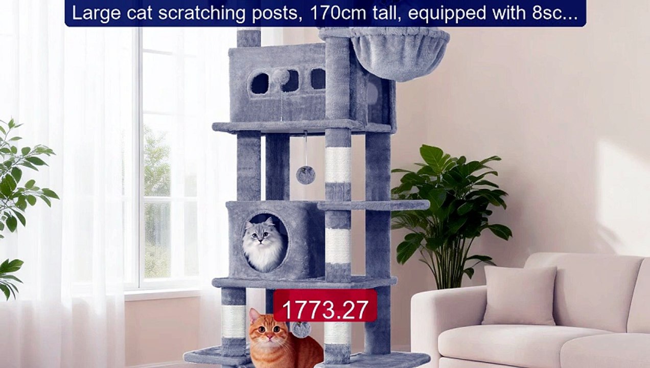 Large cat scratching posts, 170cm tall, equipped with 8scratc... -- Amazing Value 2026 | Must Have!