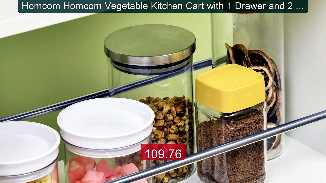 Homcom Homcom Vegetable Kitchen Cart with 1 Drawer and 2 Open ... -- Hot Deal 2026 | Limited Offer!