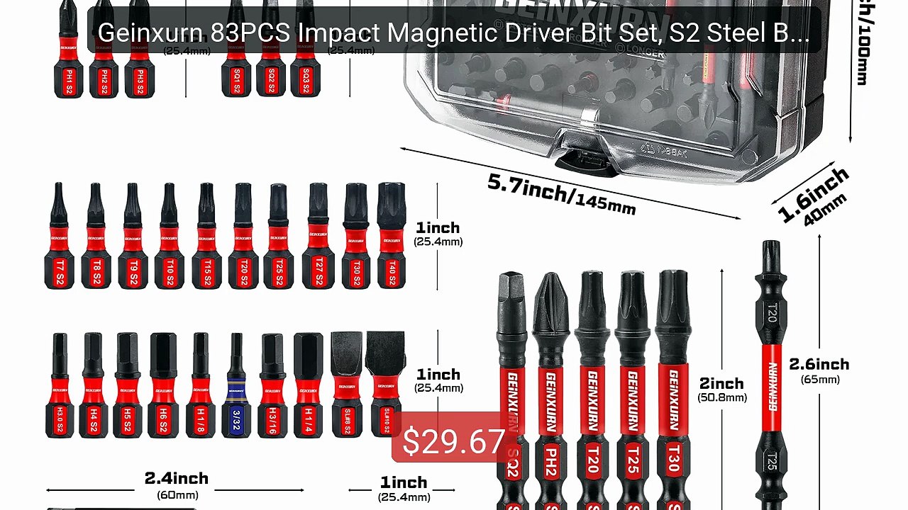 Geinxurn 83PCS Impact Magnetic Driver Bit Set, S2 Steel Bit... -- Top Pick 2026 | Unbeatable Price!