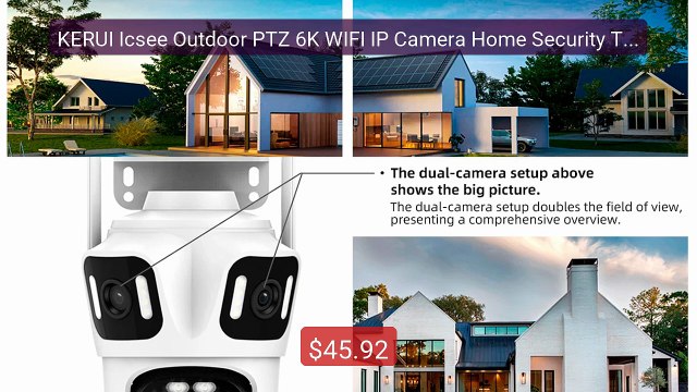 KERUI Icsee Outdoor PTZ 6K WIFI IP Camera Home Security Triple... Best Buy 2026 | Great Quality!