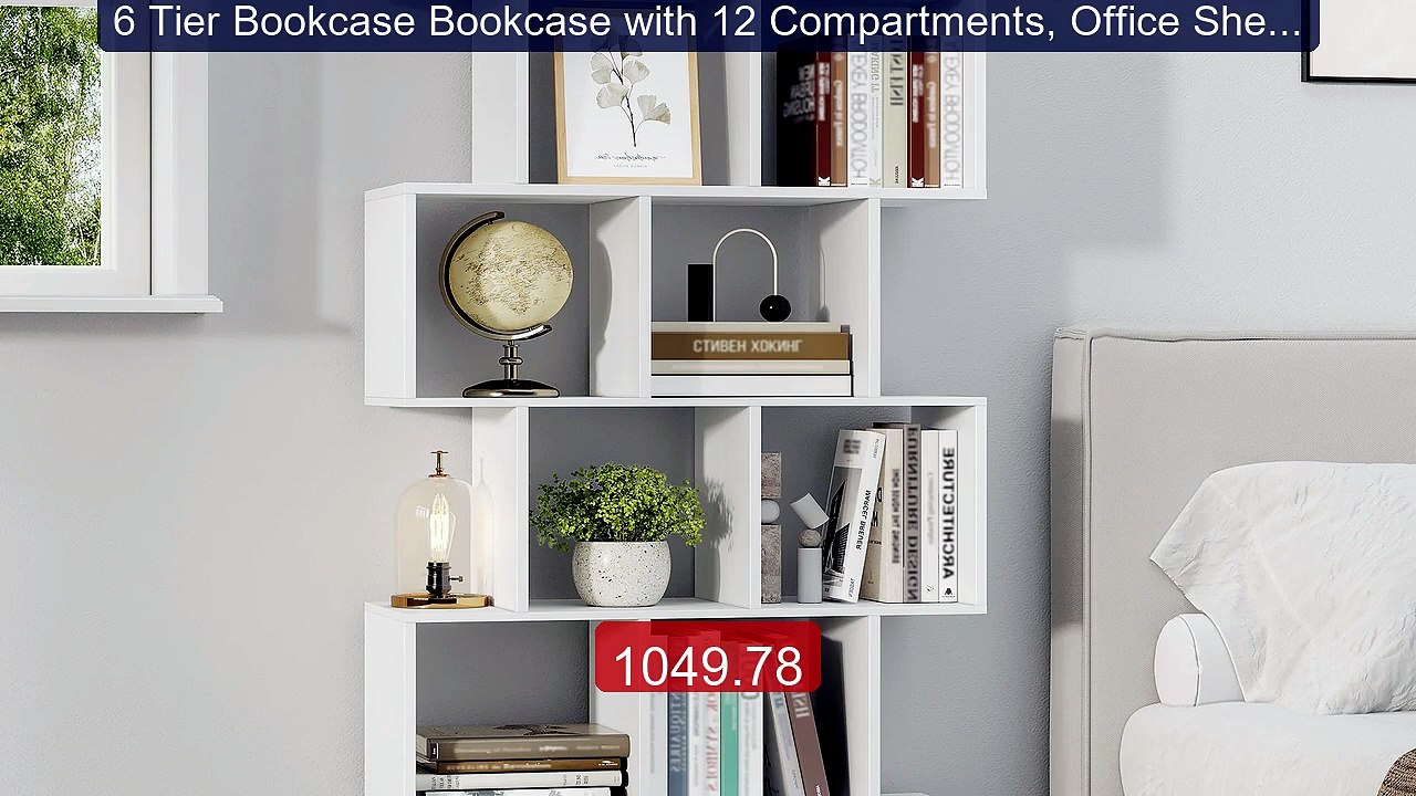 6 Tier Bookcase Bookcase with 12 Compartments, Office Shelf, Displ... -- Best Deal 2026 | Shop Now!