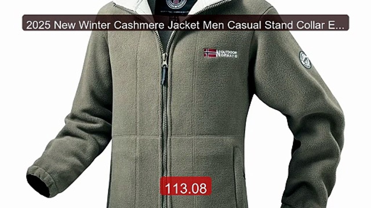 2025 New Winter Cashmere Jacket Men Casual Stand Collar Emb... -- Top Pick 2026 | Unbeatable Price!