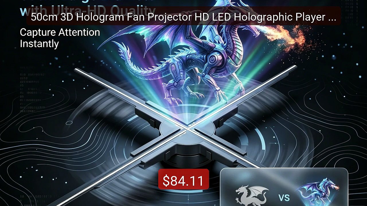 50cm 3D Hologram Fan Projector HD LED Holographic Player Adve... -- Amazing Value 2026 | Must Have!
