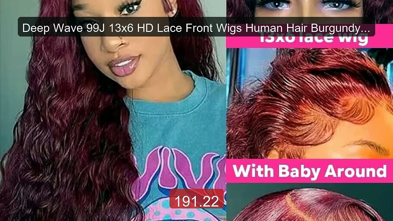 Deep Wave 99J 13x6 HD Lace Front Wigs Human Hair Burgundy Red ... -- Best Buy 2026 | Great Quality!