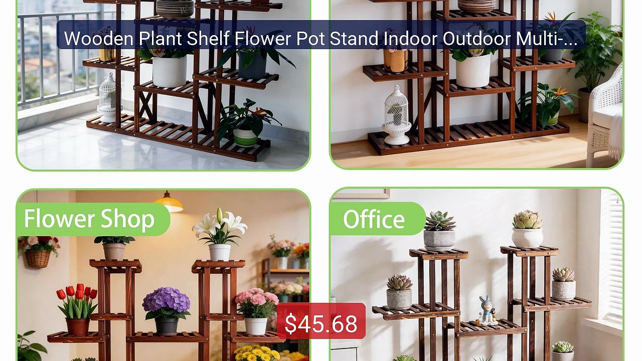 Wooden Plant Shelf Flower Pot Stand Indoor Outdoor Multi-Ti... -- Top Pick 2026 | Unbeatable Price!