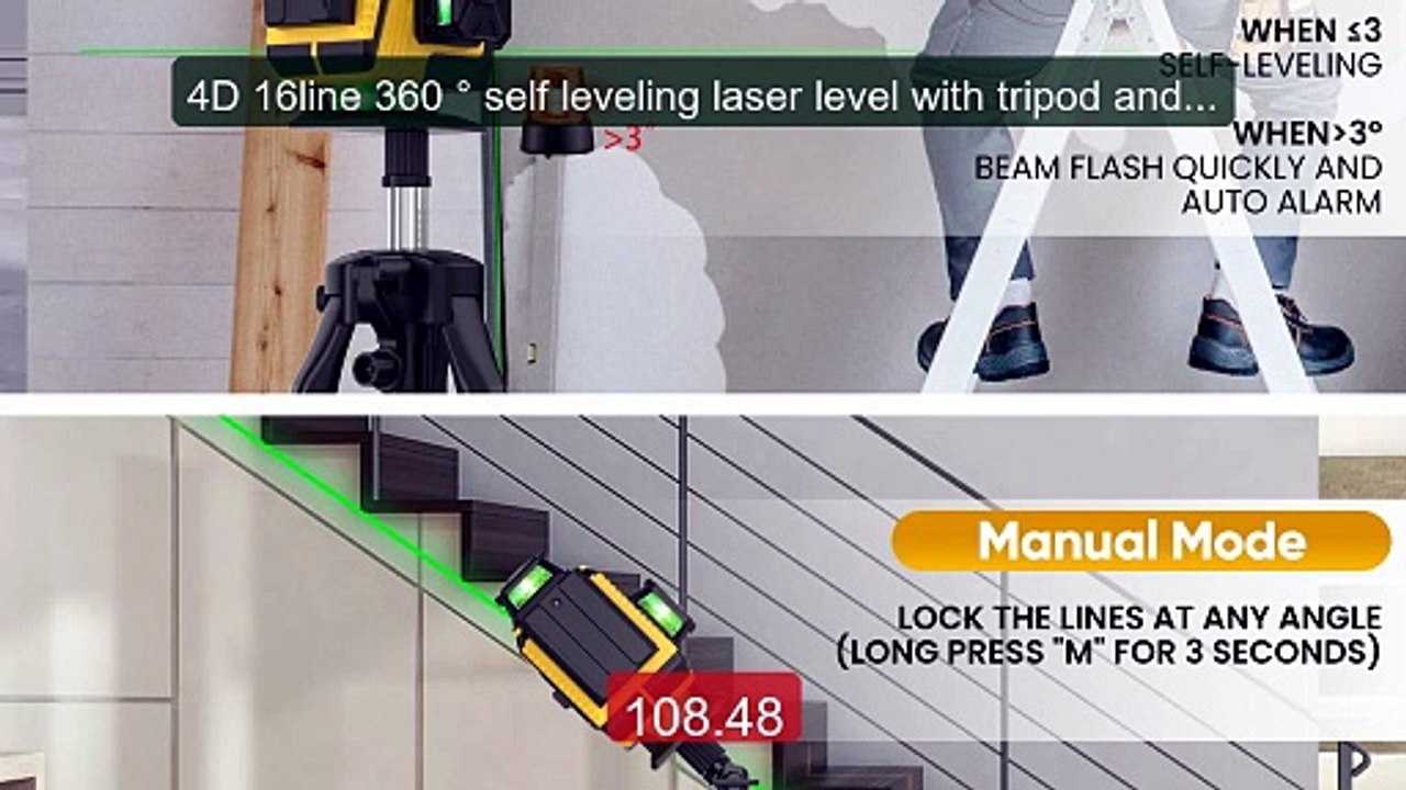 4D 16line 360 ° self leveling laser level with tripod and p... -- Top Pick 2026 | Unbeatable Price!