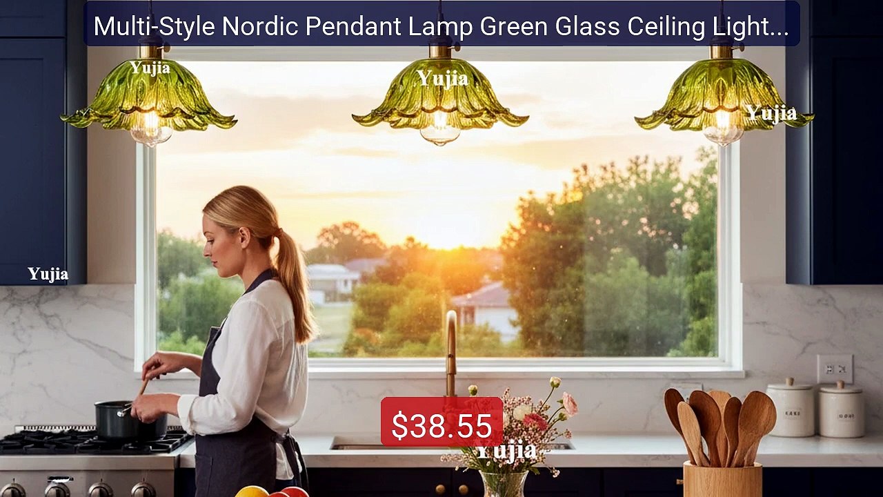 Multi-Style Nordic Pendant Lamp Green Glass Ceiling Lighting ... -- Amazing Value 2026 | Must Have!