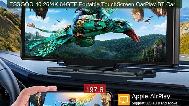 ESSGOO 10.26 4K 64GTF Portable TouchScreen CarPlay BT Car Stereo An... Top Rated 2026 | Buy Now!