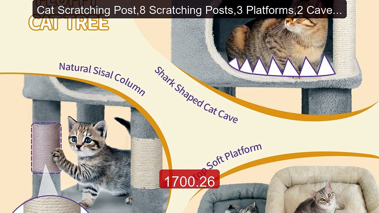 Cat Scratching Post,8 Scratching Posts,3 Platforms,2 Caves, Basket... -- Best Deal 2026 | Shop Now!