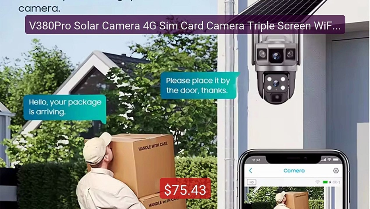 V380Pro Solar Camera 4G Sim Card Camera Triple Screen WiFi Net... -- Hot Deal 2026 | Limited Offer!