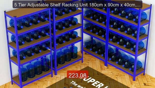 5 Tier Adjustable Shelf Racking Unit 180cm x 90cm x 40cm, Blue... Best Buy 2026 | Great Quality!