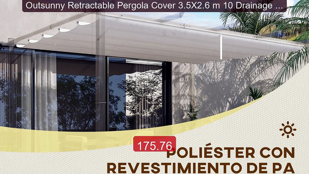 Outsunny Retractable Pergola Cover 3.5X2.6 m 10 Drainage Holes -- Top Rated 2026 | Buy Now!