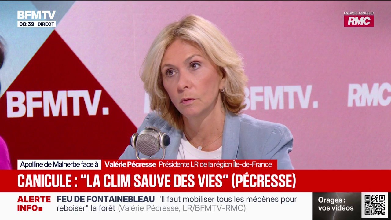 Canicule: "La clim sauve des vies donc il ne faut pas être anti-clim", lance Valérie Pécresse, présidente LR de la région Île-de-France