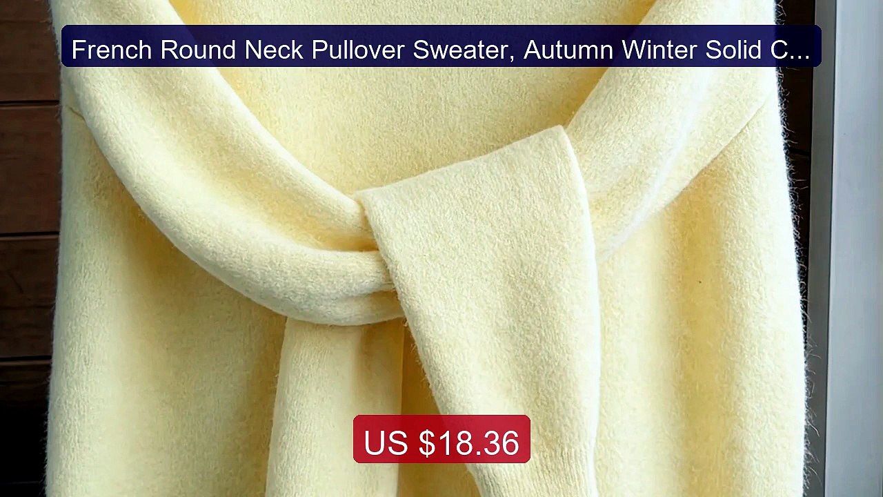 French Round Neck Pullover Sweater, Autumn Winter Solid Color... -- Amazing Value 2026 | Must Have!