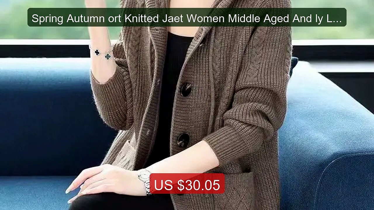 Spring Autumn ort Knitted Jaet Women Middle Aged And ly Loose ... -- Hot Deal 2026 | Limited Offer!