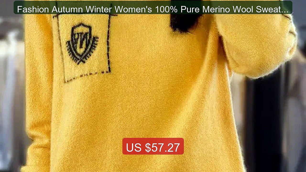 Fashion Autumn Winter Women's 100% Pure Merino Wool Sweater Ha... -- Best Buy 2026 | Great Quality!
