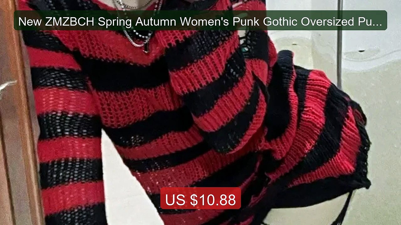 New ZMZBCH Spring Autumn Women's Punk Gothic Oversized Pullove... -- Best Buy 2026 | Great Quality!
