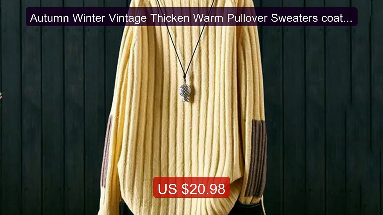Autumn Winter Vintage Thicken Warm Pullover Sweaters coat Wome... -- Best Buy 2026 | Great Quality!