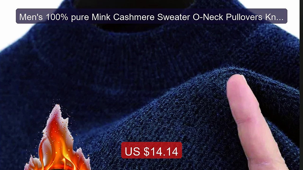 Men's 100% pure Mink Cashmere Sweater O-Neck Pullovers Knit L... -- Amazing Value 2026 | Must Have!