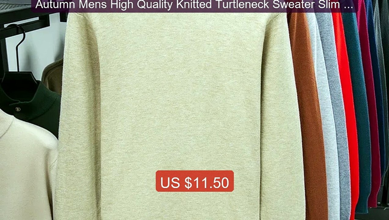 Autumn Mens High Quality Knitted Turtleneck Sweater Slim Fit L... -- Hot Deal 2026 | Limited Offer!