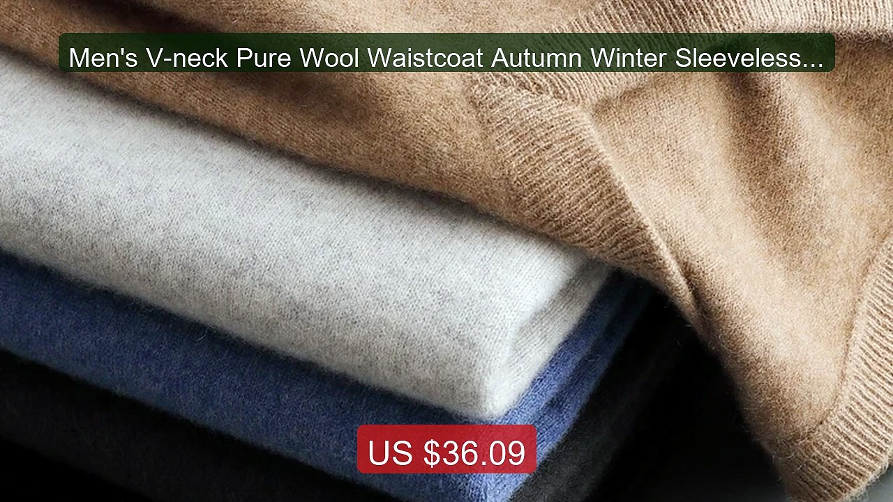 Men's V-neck Pure Wool Waistcoat Autumn Winter Sleeveless Pullover ... -- Top Rated 2026 | Buy Now!