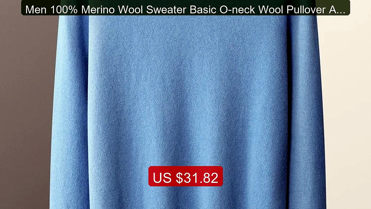 Men 100% Merino Wool Sweater Basic O-neck Wool Pullover Autum... -- Amazing Value 2026 | Must Have!