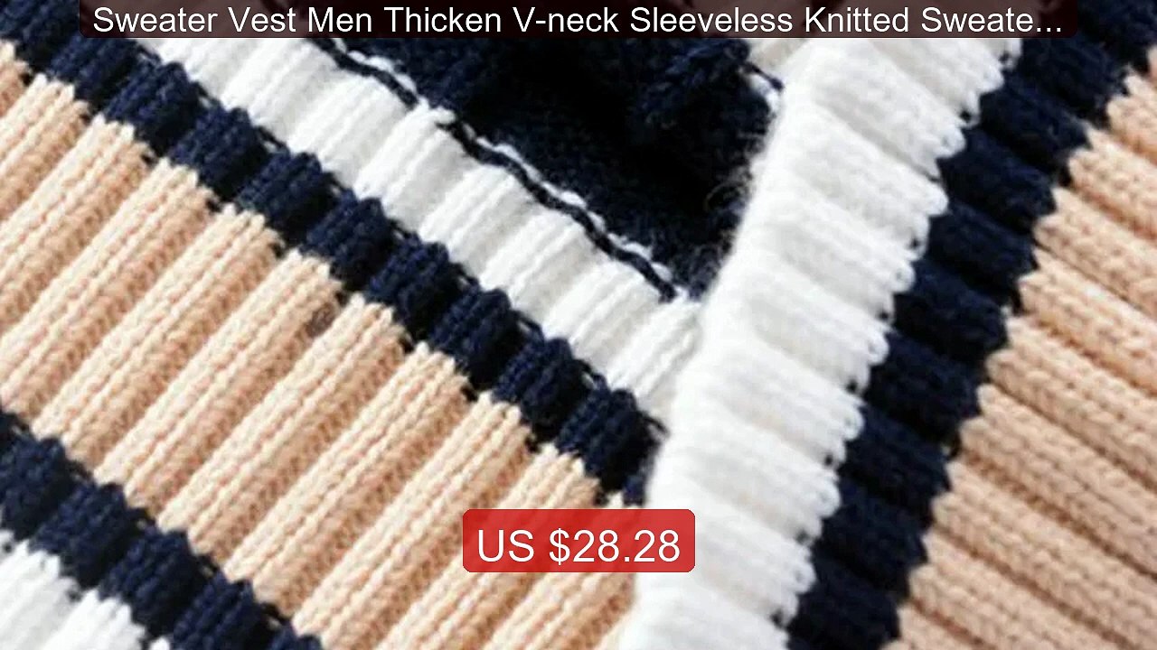 Sweater Vest Men Thicken V-neck Sleeveless Knitted Sweaters V... -- Amazing Value 2026 | Must Have!