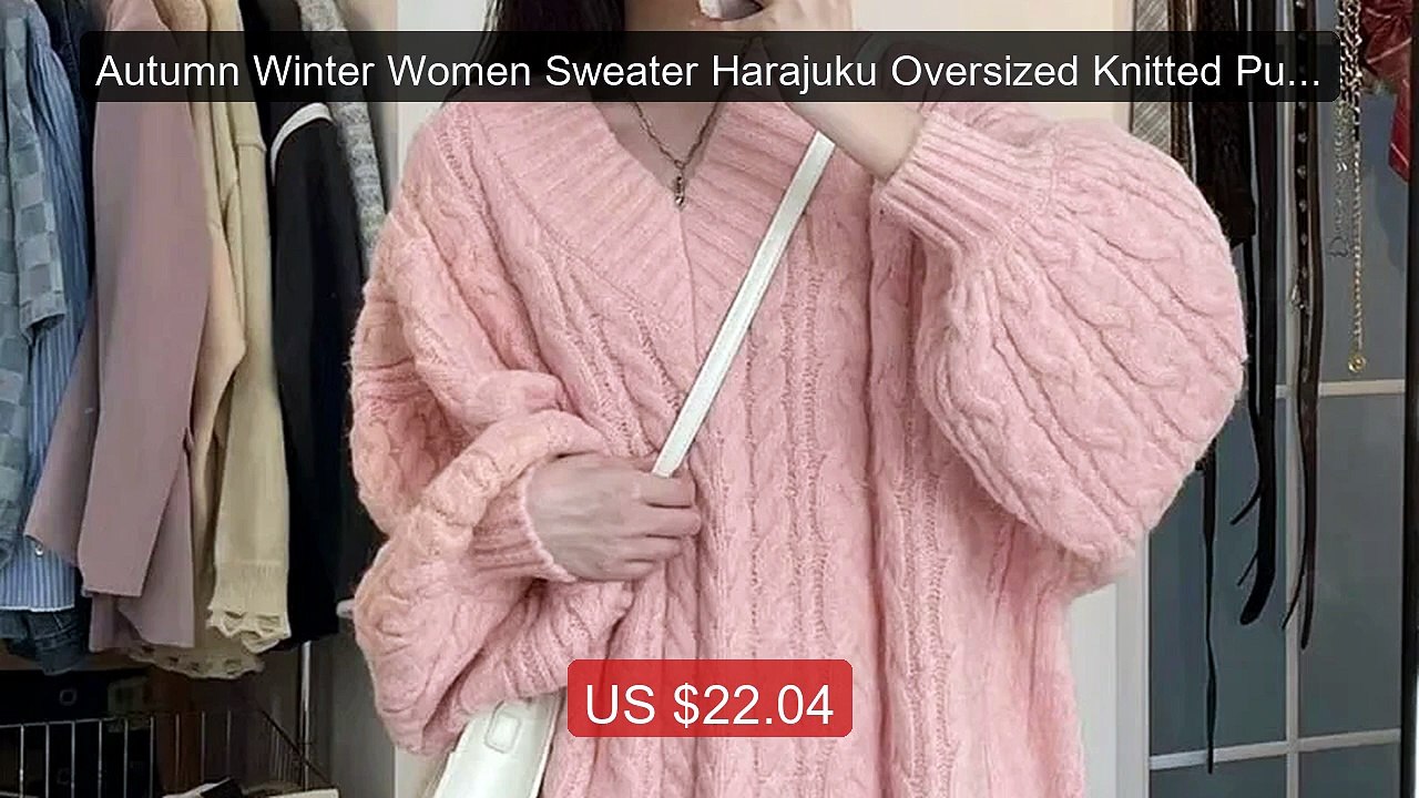 Autumn Winter Women Sweater Harajuku Oversized Knitted Pullove... -- Hot Deal 2026 | Limited Offer!