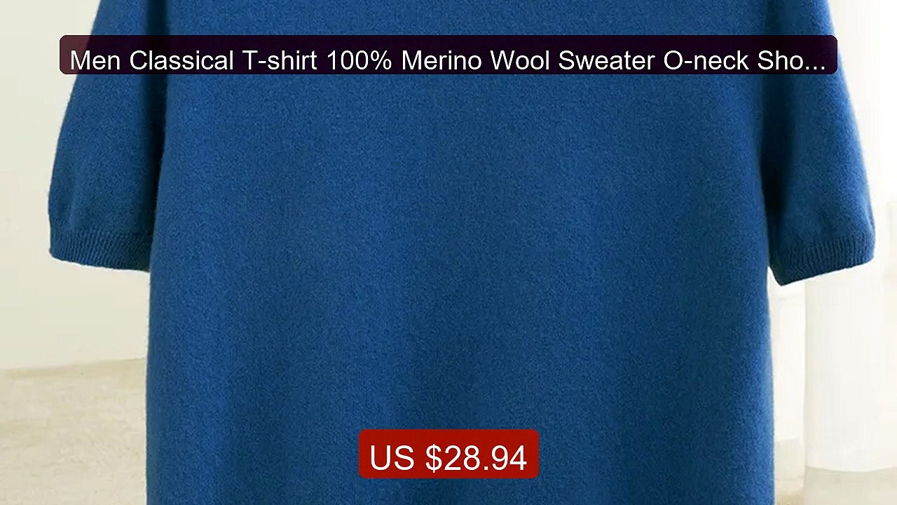 Men Classical T-shirt 100% Merino Wool Sweater O-neck Short Sl... -- Hot Deal 2026 | Limited Offer!