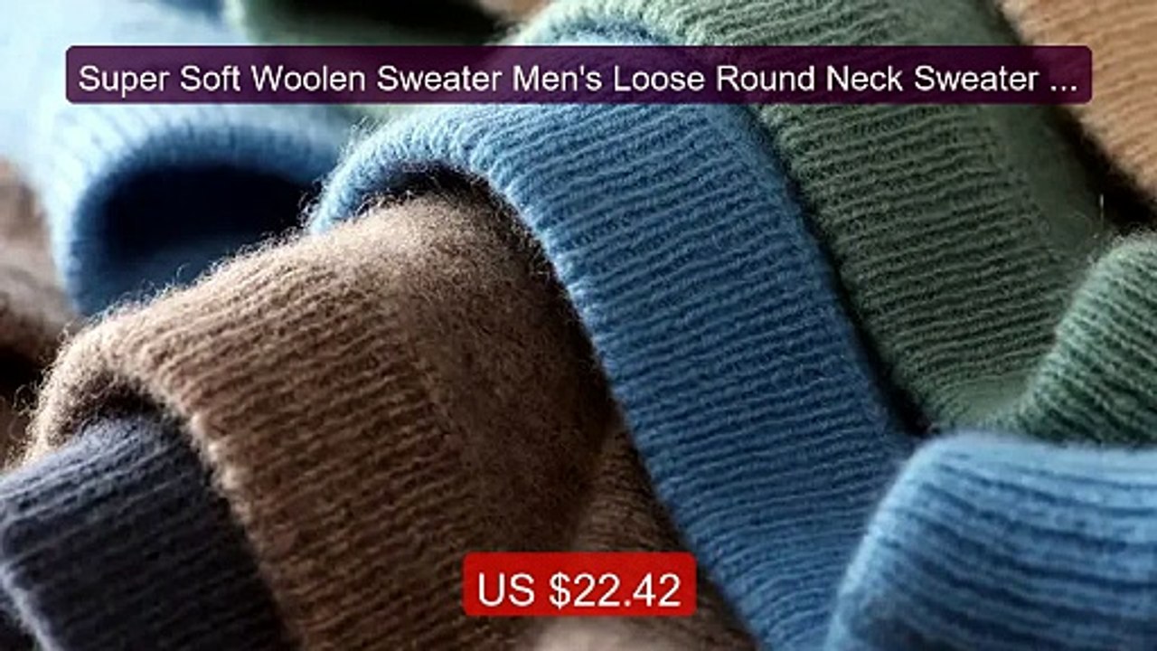 Super Soft Woolen Sweater Men's Loose Round Neck Sweater Soli... -- Amazing Value 2026 | Must Have!