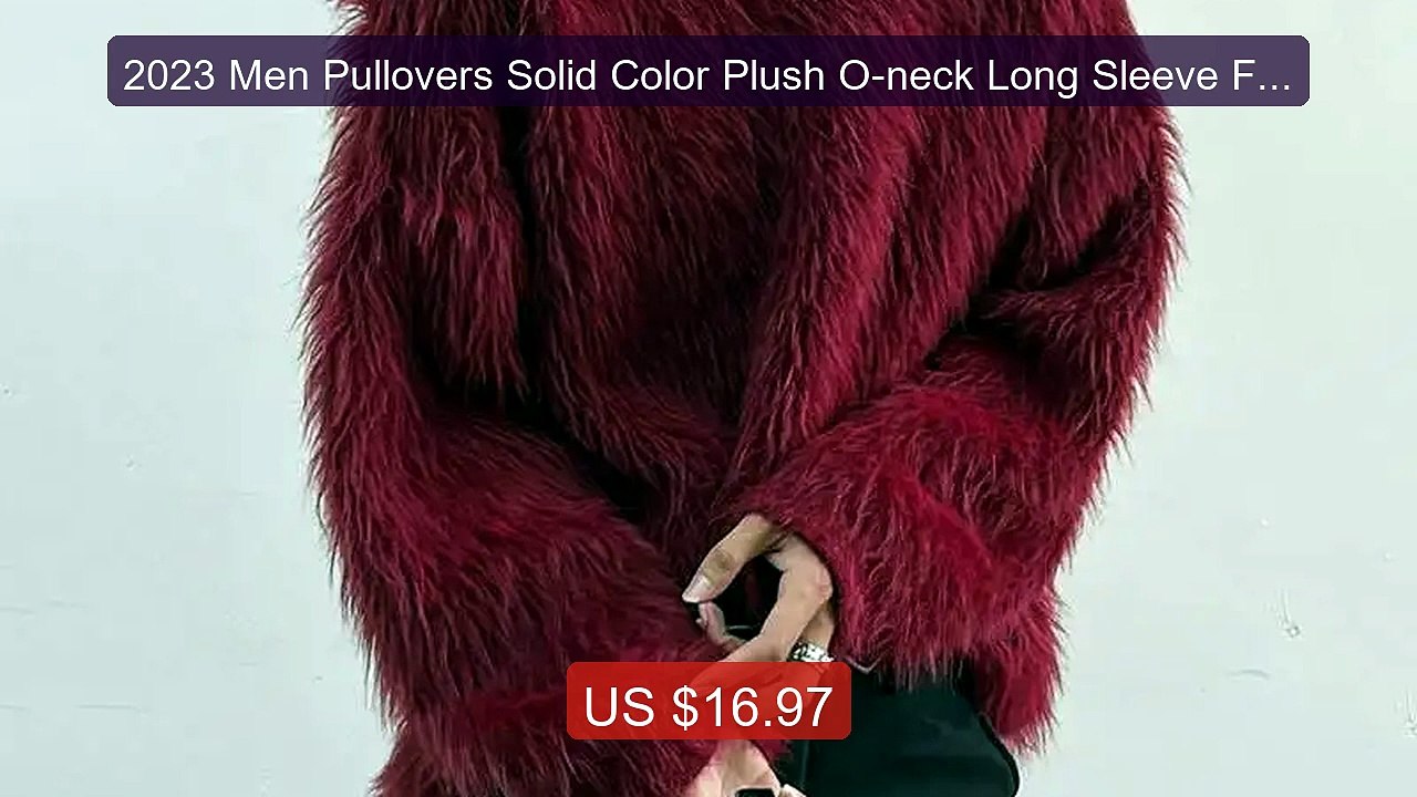 2023 Men Pullovers Solid Color Plush O-neck Long Sleeve Fashi... -- Amazing Value 2026 | Must Have!