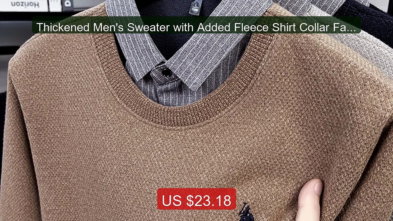 Thickened Men's Sweater with Added Fleece Shirt Collar Fake T... -- Amazing Value 2026 | Must Have!