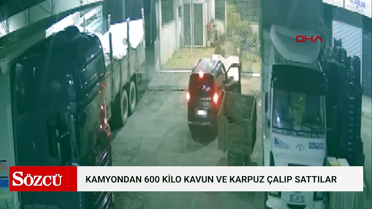 Kamyondan 600 kilo kavun ve karpuz çalıp, satmışlar