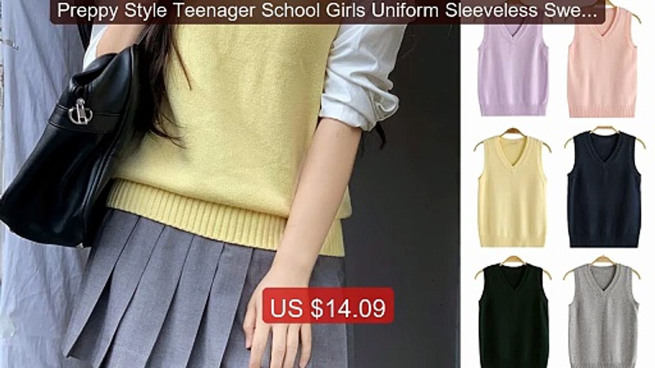 Preppy Style Teenager School Girls Uniform Sleeveless Sweaters... -- Best Buy 2026 | Great Quality!