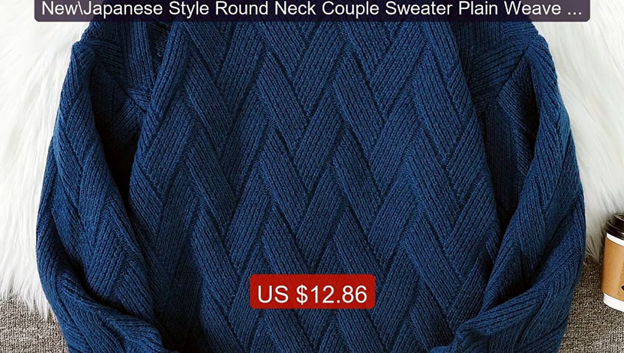 New\Japanese Style Round Neck Couple Sweater Plain Weave Style... -- Hot Deal 2026 | Limited Offer!