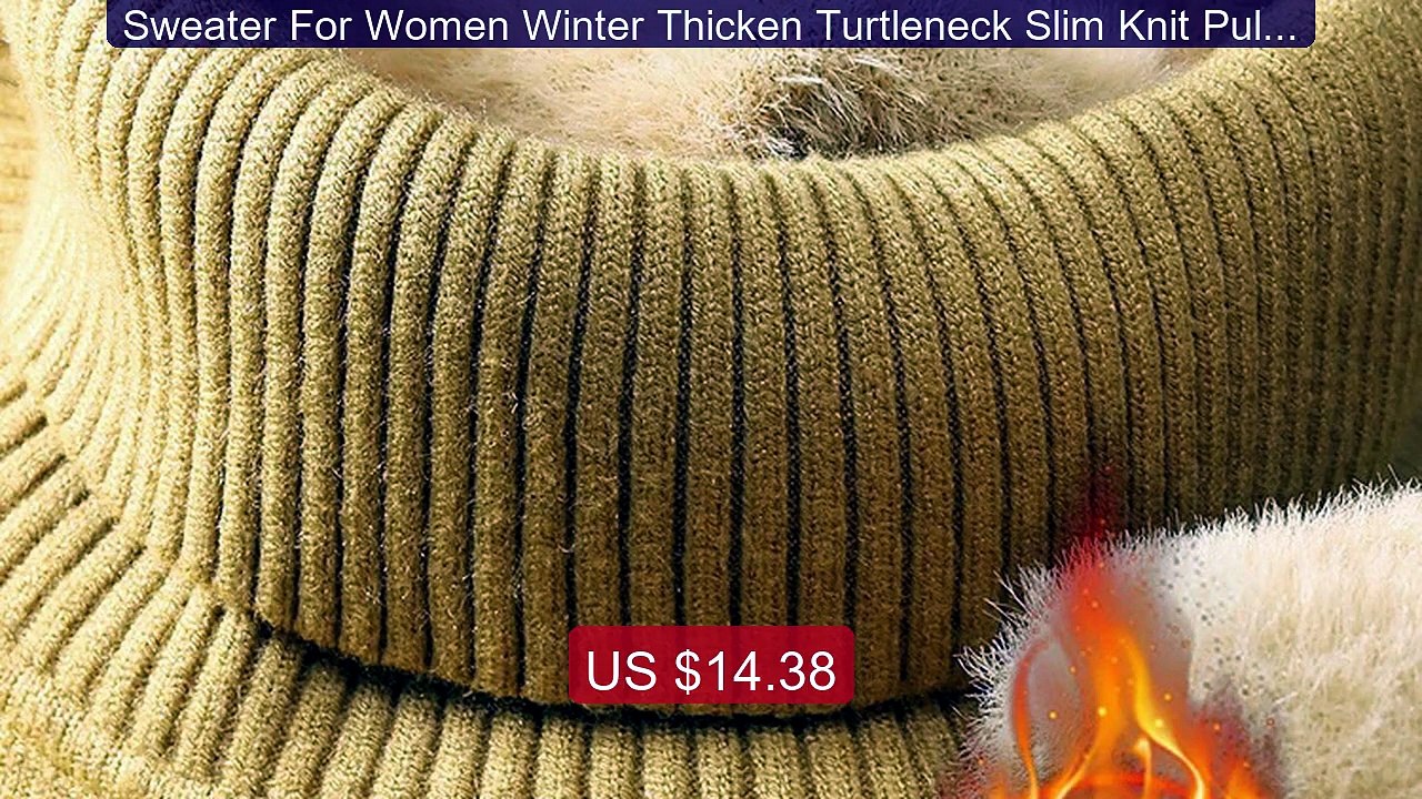 Sweater For Women Winter Thicken Turtleneck Slim Knit Pullover New ... -- Top Rated 2026 | Buy Now!