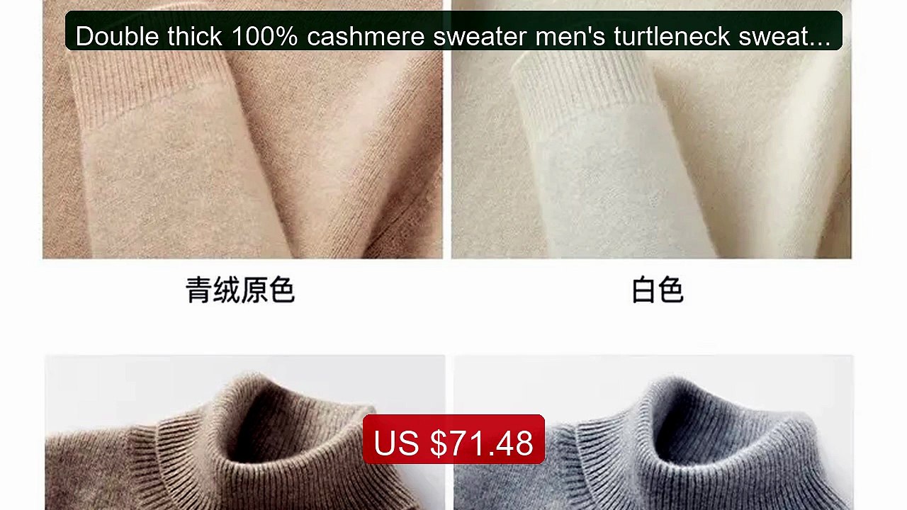 Double thick 100% cashmere sweater men's turtleneck sweater... -- Top Pick 2026 | Unbeatable Price!