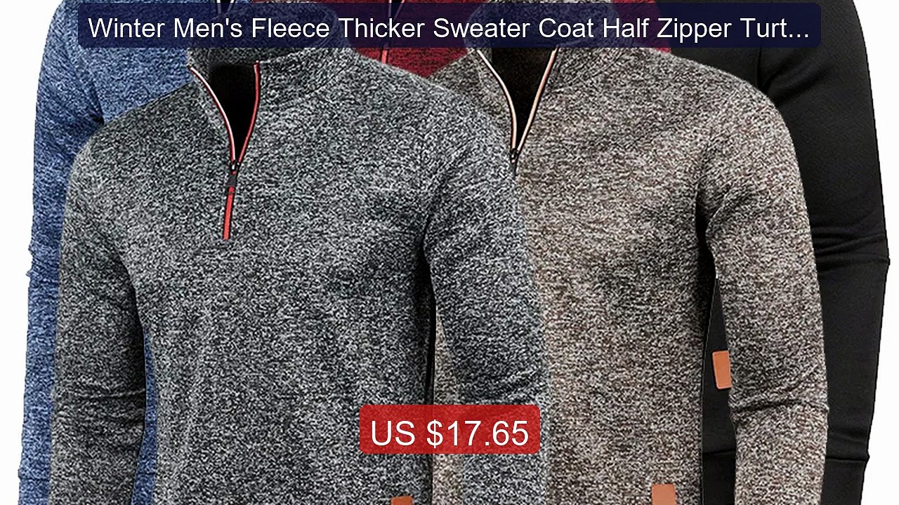 Winter Men's Fleece Thicker Sweater Coat Half Zipper Turtle... -- Top Pick 2026 | Unbeatable Price!
