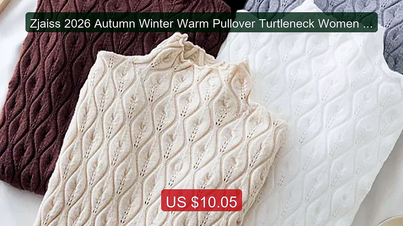 Zjaiss 2026 Autumn Winter Warm Pullover Turtleneck Women Sweaters ... -- Best Deal 2026 | Shop Now!