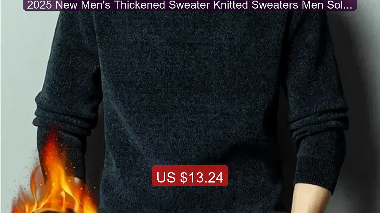 2025 New Men's Thickened Sweater Knitted Sweaters Men Solid Fl... -- Hot Deal 2026 | Limited Offer!