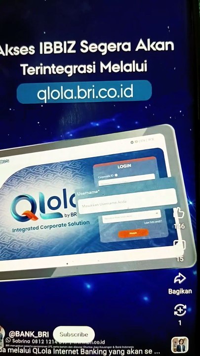 Layanan reaktivasi qlola ib token qlola by BRI