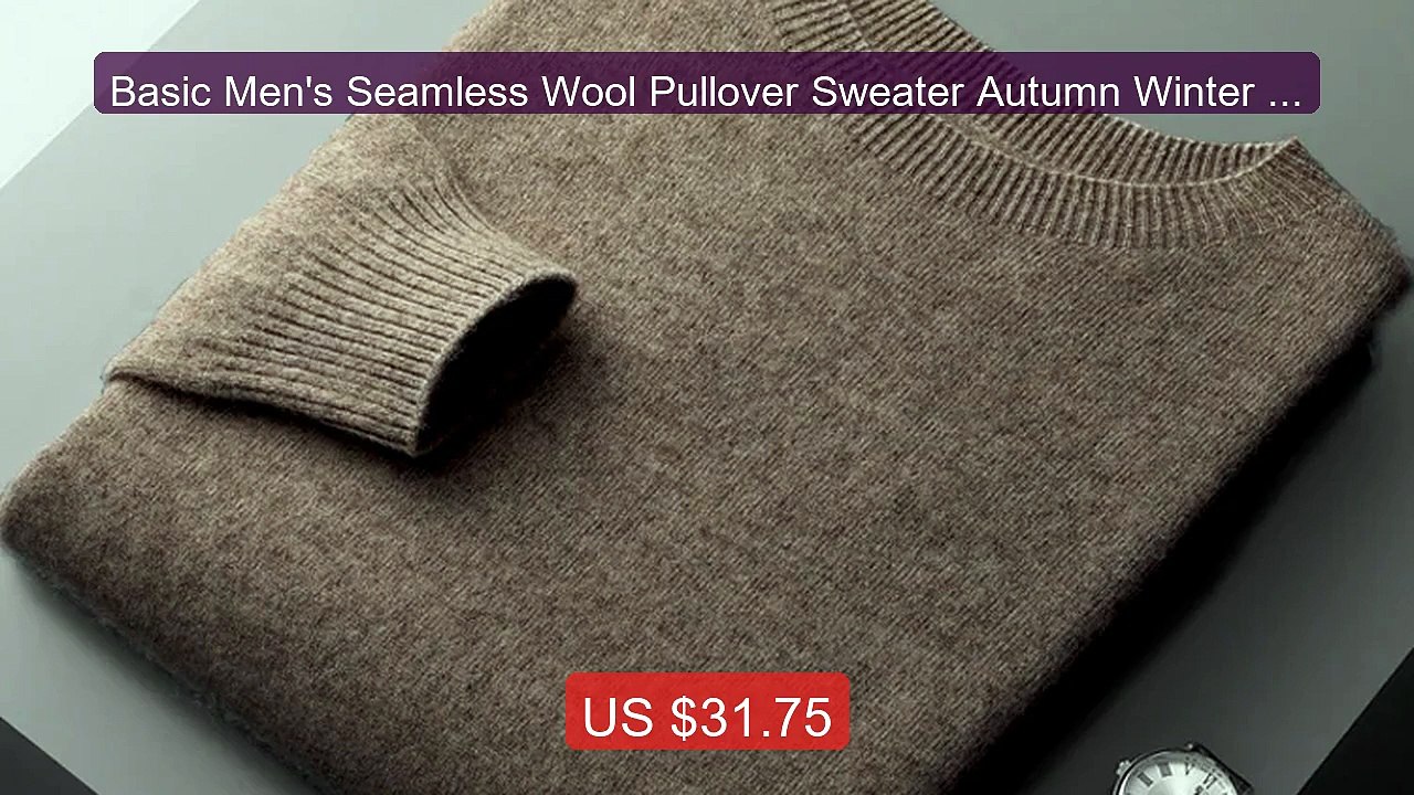 Basic Men's Seamless Wool Pullover Sweater Autumn Winter O-ne... -- Amazing Value 2026 | Must Have!