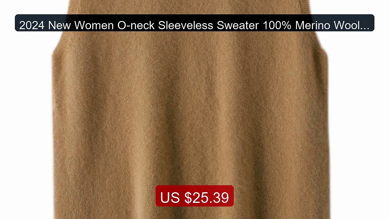 2024 New Women O-neck Sleeveless Sweater 100% Merino Wool Pullover... -- Best Deal 2026 | Shop Now!