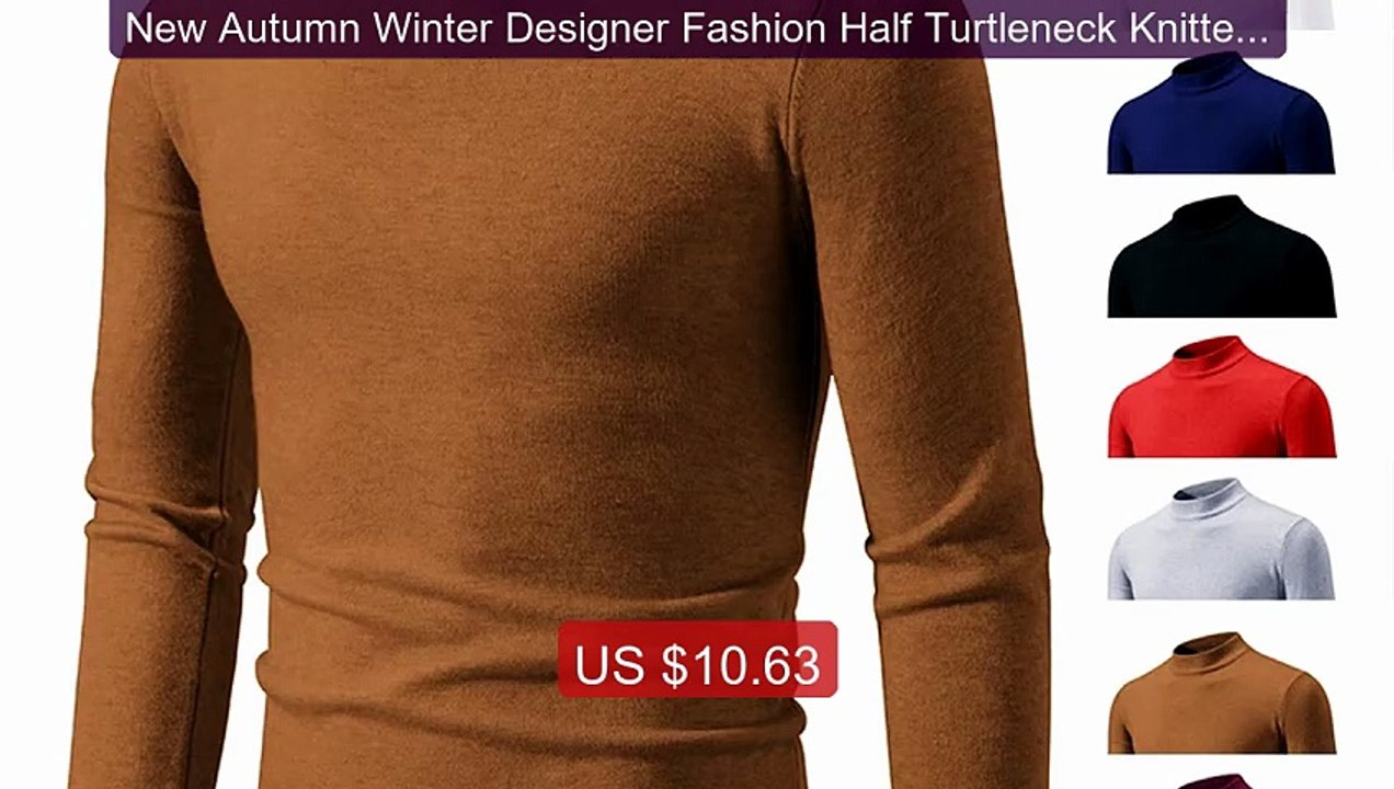 New Autumn Winter Designer Fashion Half Turtleneck Knitted Swe... -- Best Buy 2026 | Great Quality!