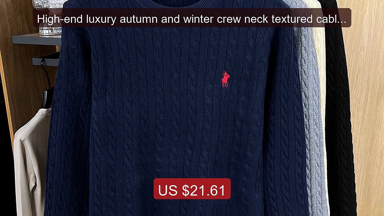 High-end luxury autumn and winter crew neck textured cable knit cas... -- Top Rated 2026 | Buy Now!