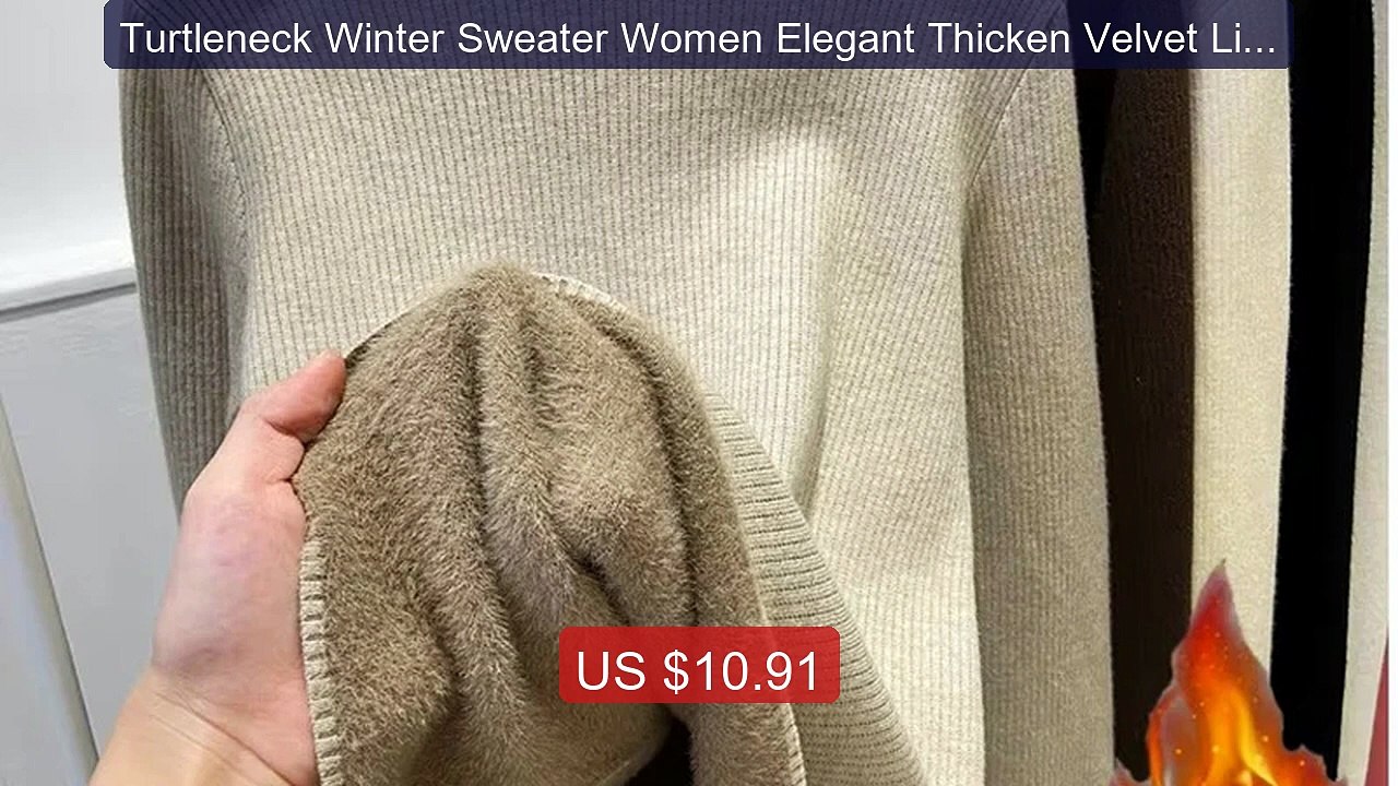 Turtleneck Winter Sweater Women Elegant Thicken Velvet Lined W... -- Hot Deal 2026 | Limited Offer!