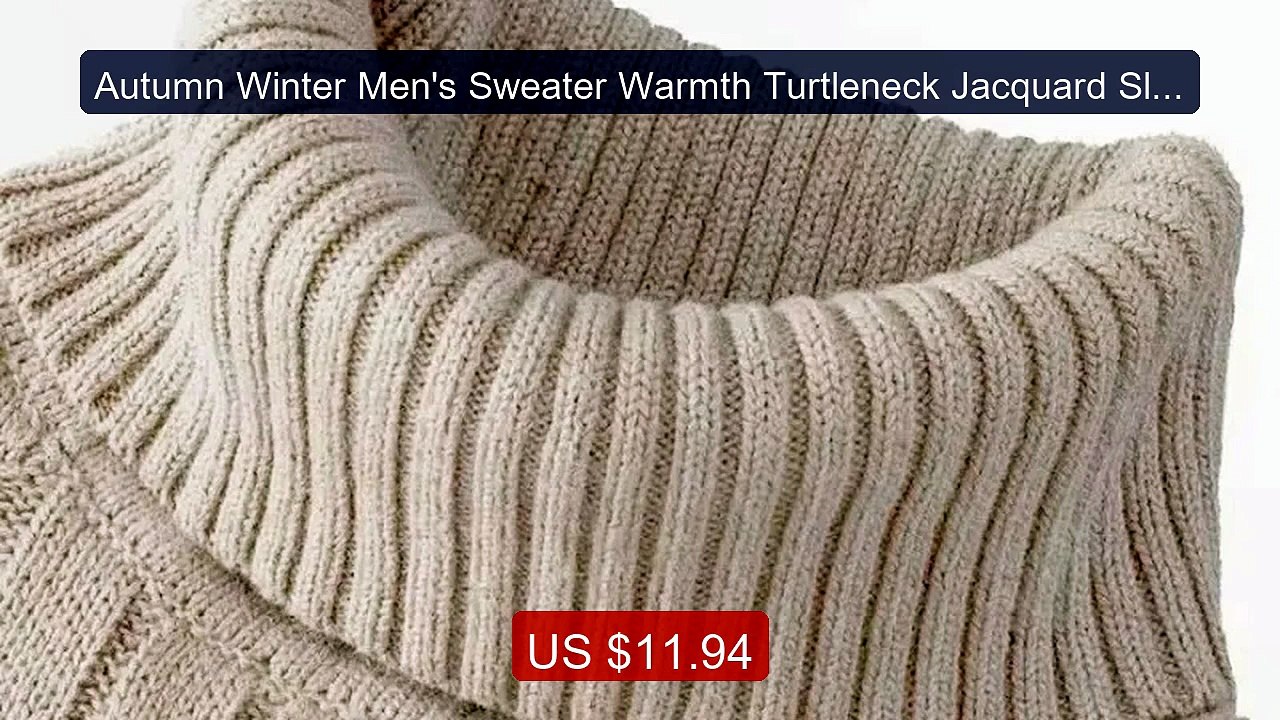 Autumn Winter Men's Sweater Warmth Turtleneck Jacquard Slim Fit Sw... -- Best Deal 2026 | Shop Now!
