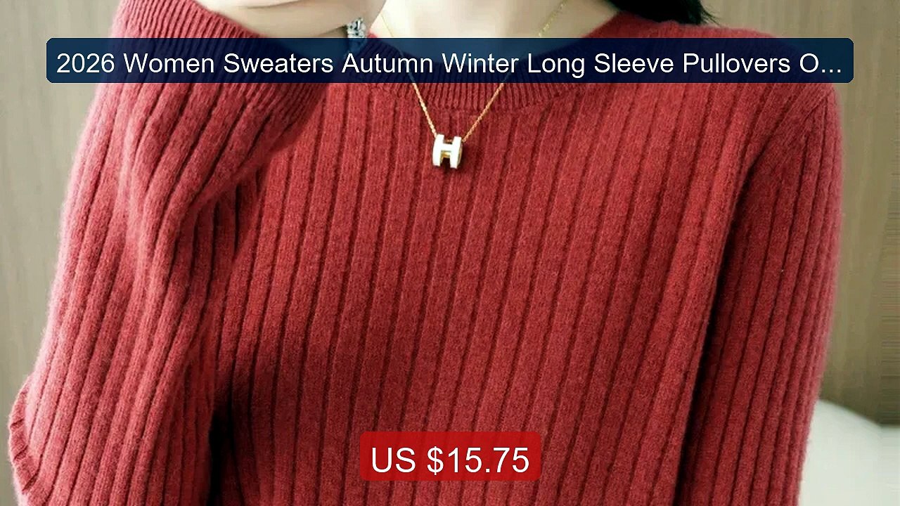 2026 Women Sweaters Autumn Winter Long Sleeve Pullovers O-neck Stri... -- Top Rated 2026 | Buy Now!